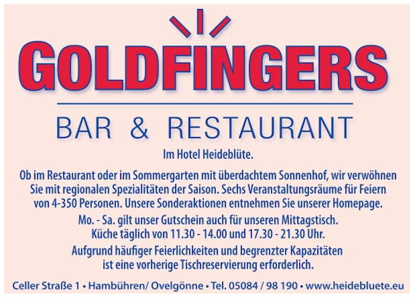 Goldfingers Restaurant im Hotel Heideblüte